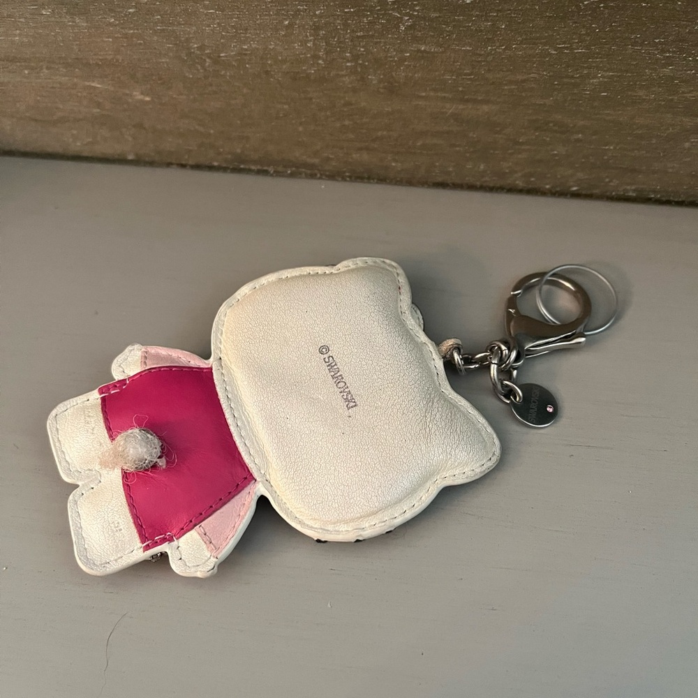 Swarovski X Sanrio Leather Hello Kitty Keychain / Bag Charm with Pink Accents - Picture 8 of 9